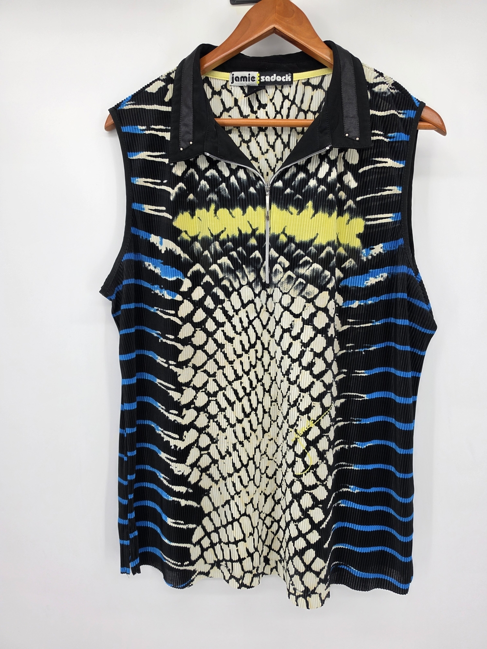 Jamie Sadock Top Womens XXL Multi Sleeveless Golf Quarter Zip Sleeveless